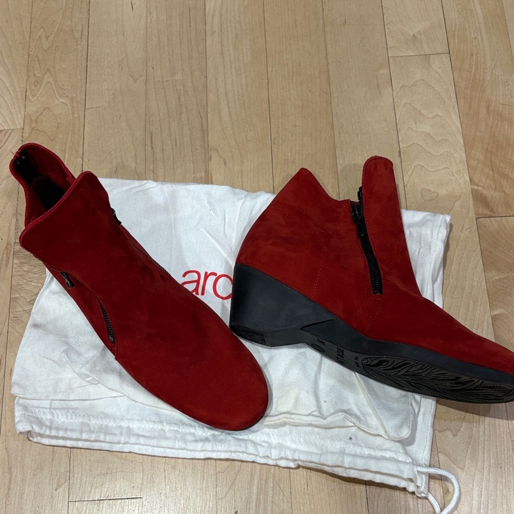 Arche suede double zip boots